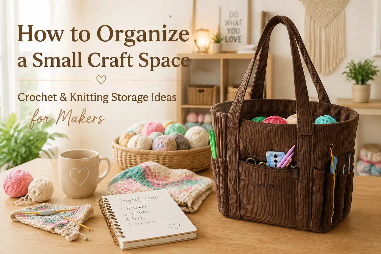 How to Organize a Small Craft Space: Crochet & Knitting Storage Ideas for Makers | ZINGCRATER