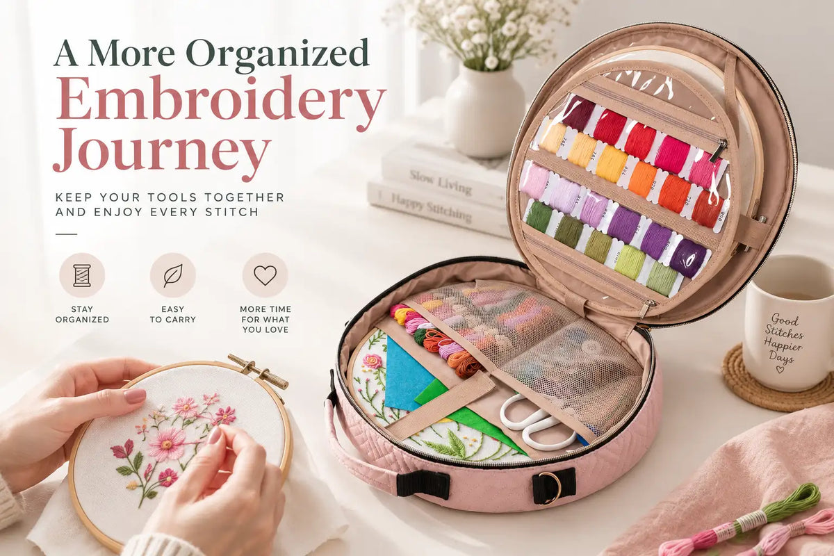 How to Organize an Embroidery Project: Keep Hoops, Floss & Tools Together