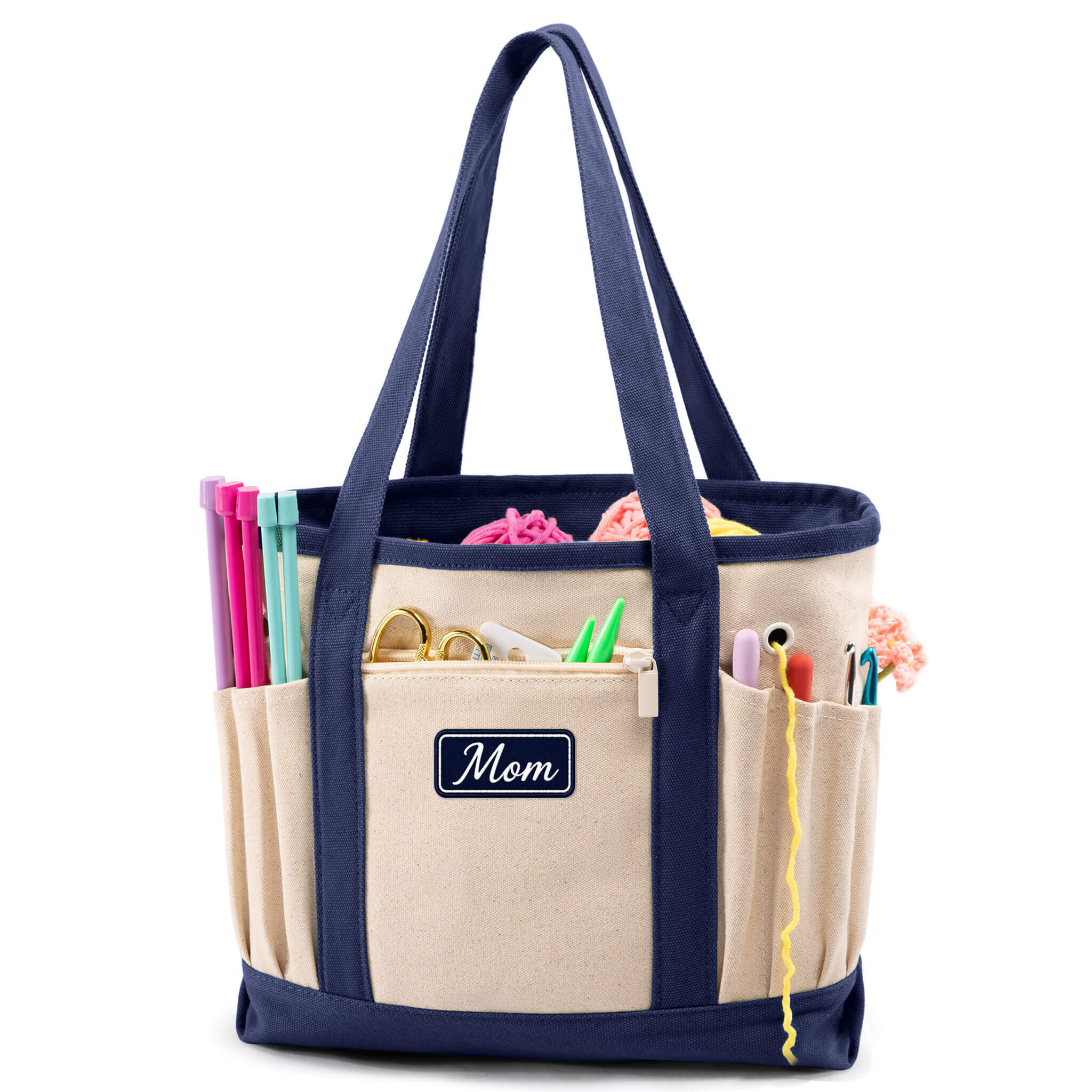 Monogram Canvas Crochet Tote Bag