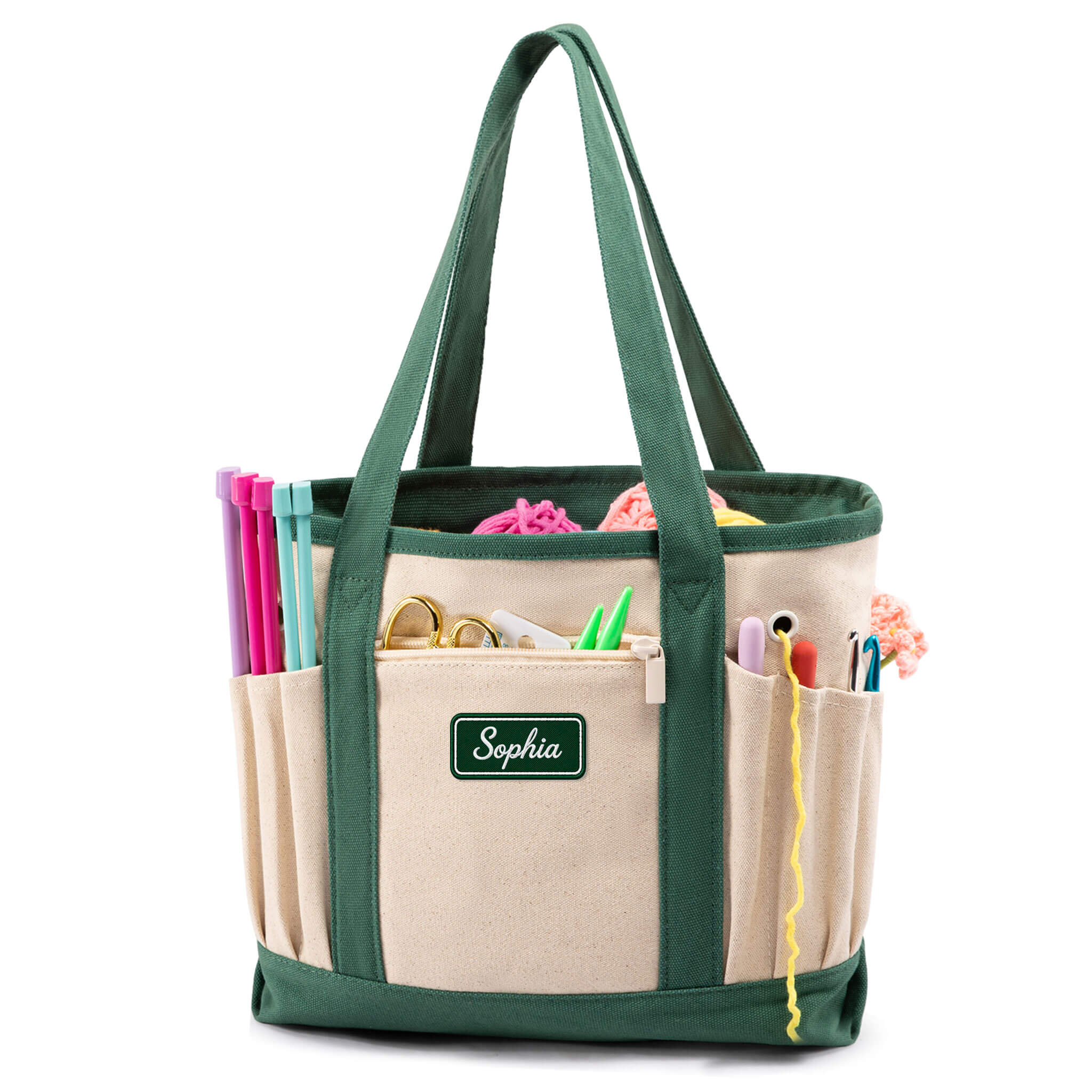 Monogram Canvas Crochet Tote Bag