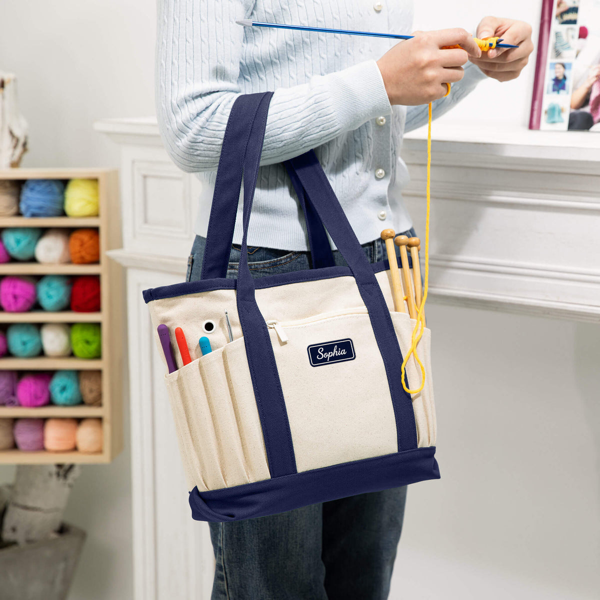 Embroidery Patch Crochet Project Tote