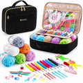 58-Piece Crochet Kit for Beginners with Yarn & Storage Bag