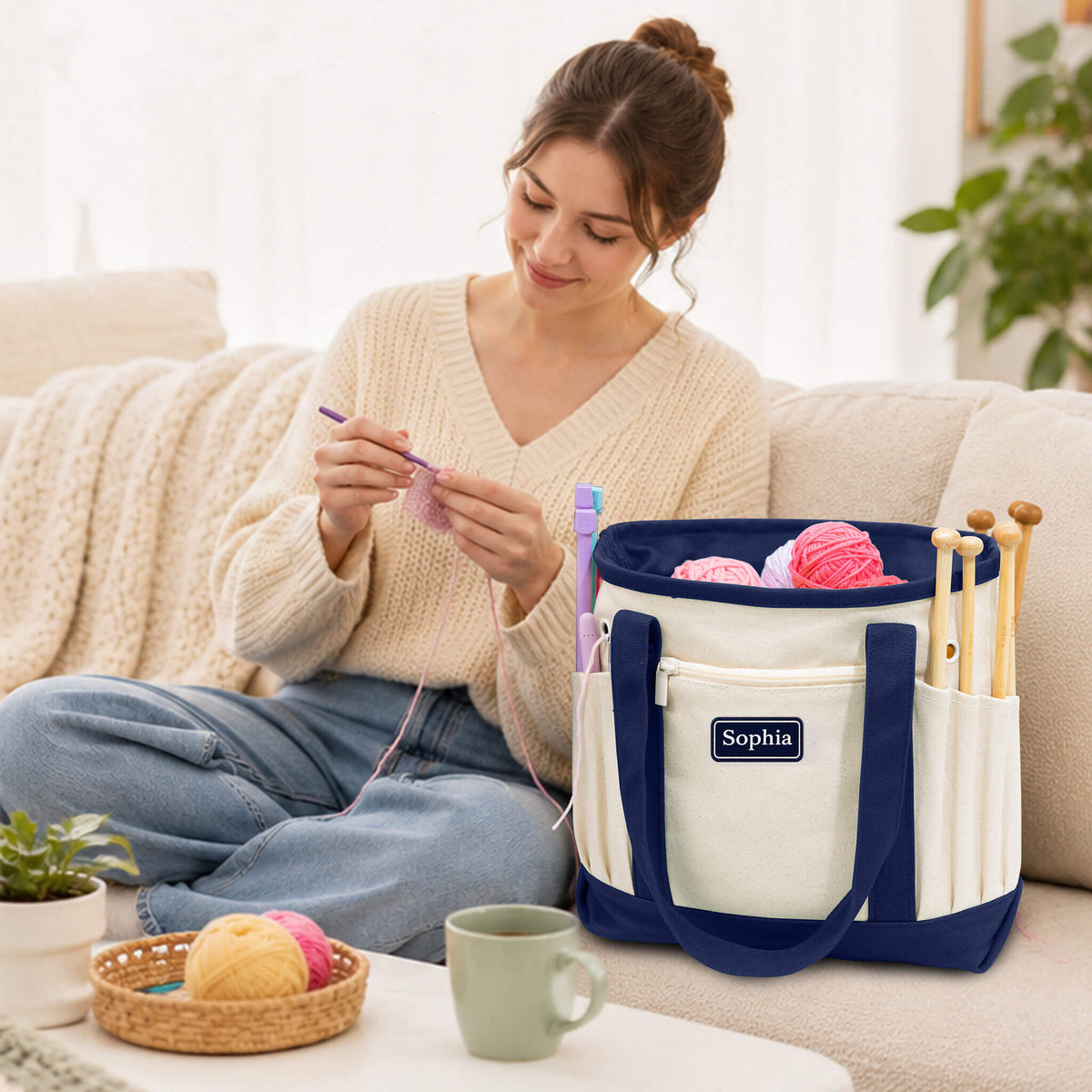 Embroidery Patch Crochet Project Tote