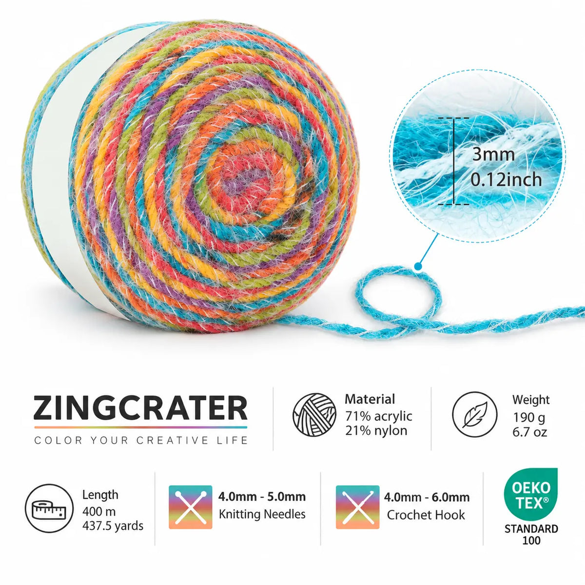 Gradient Cake Yarn for Crochet & Knitting – 190g