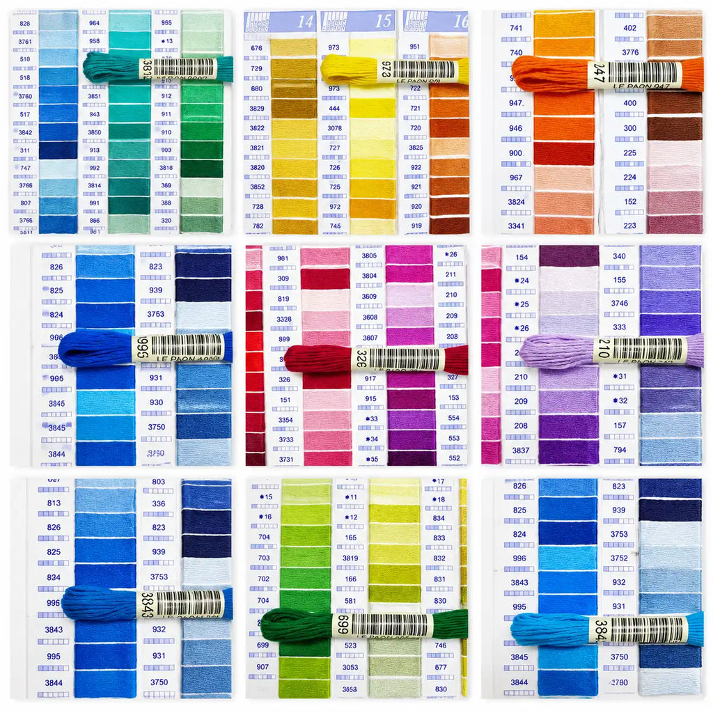 50 Colors Embroidery Floss Set – Mercerized Cotton Thread
