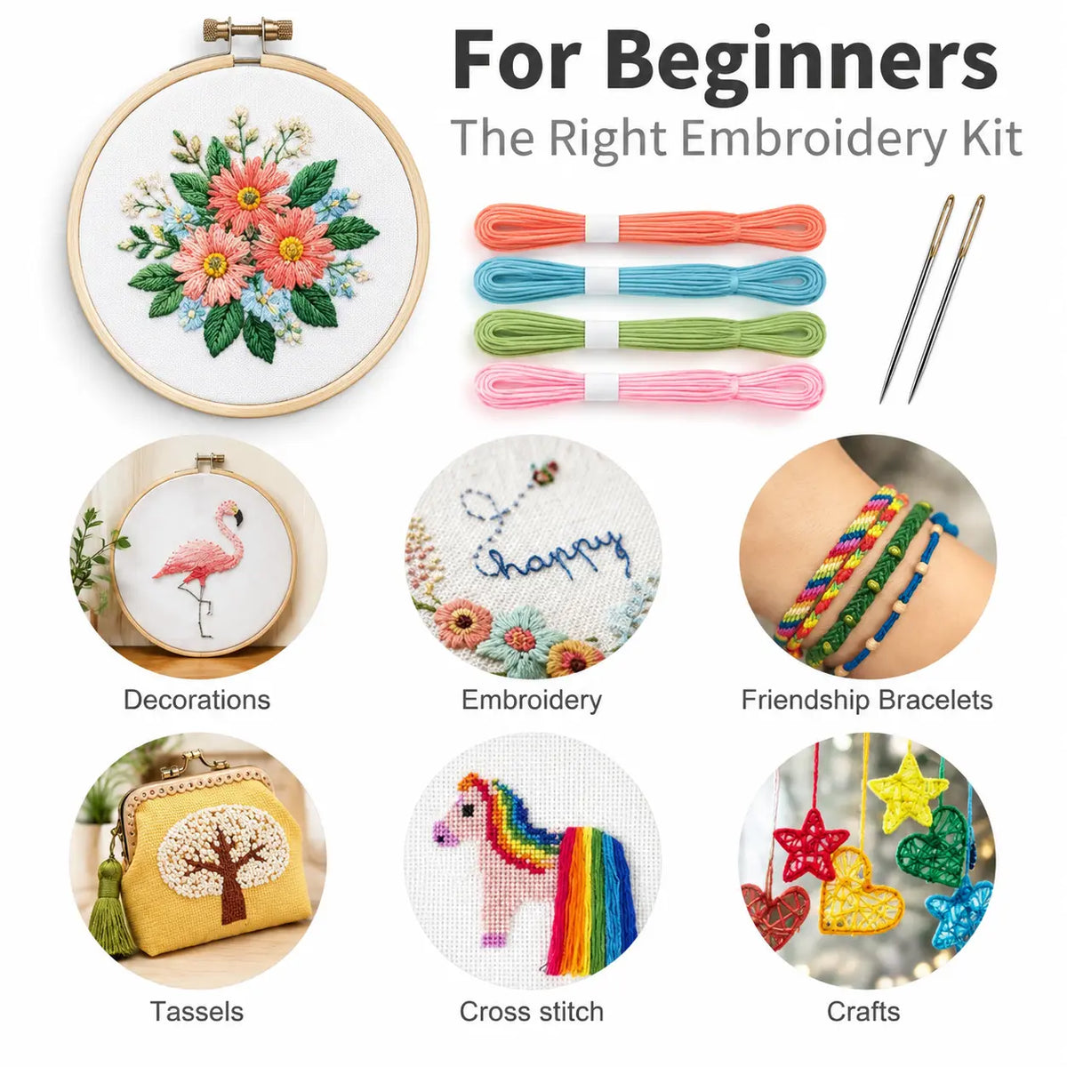 50 Colors Embroidery Floss Set – Mercerized Cotton Thread
