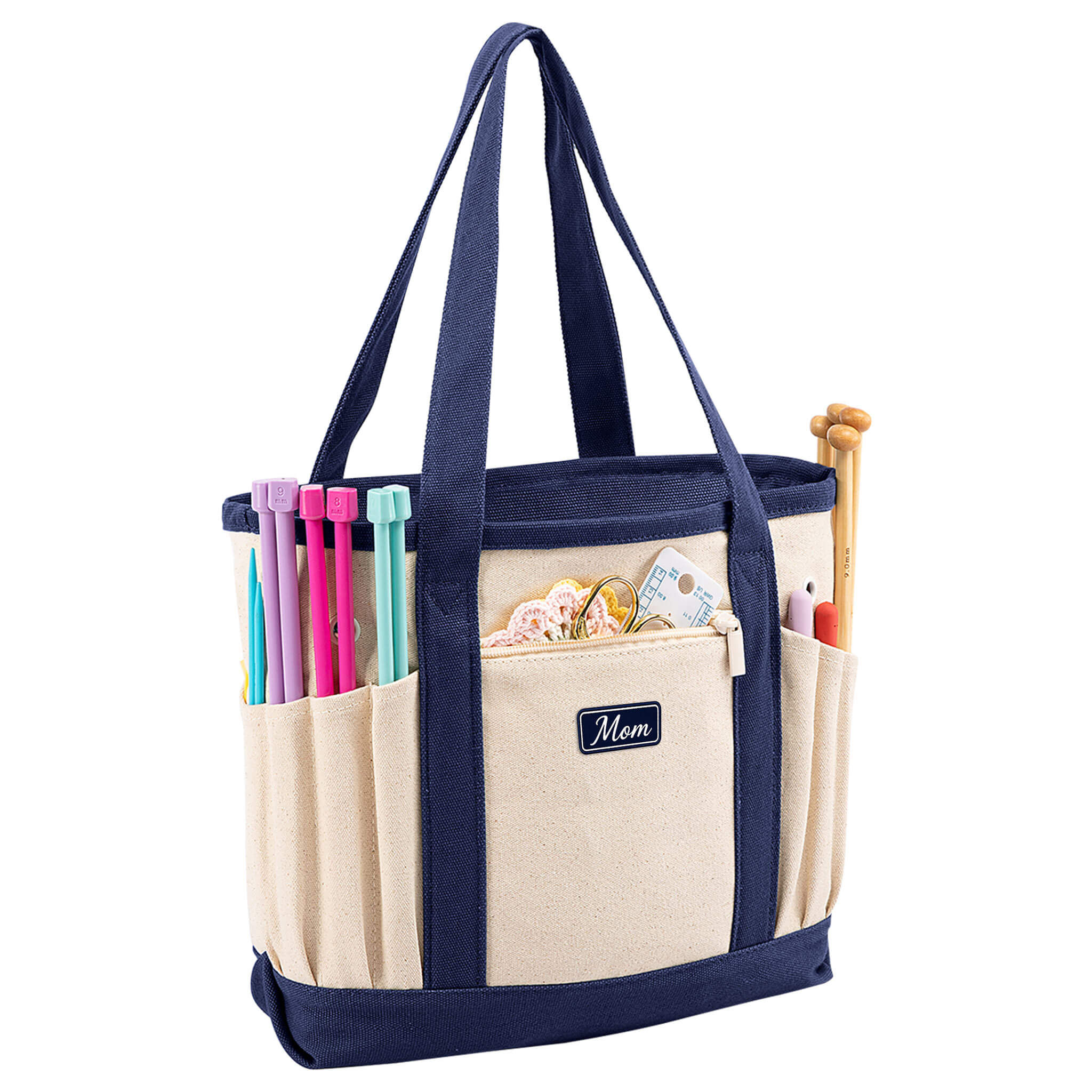 Monogram Canvas Crochet Tote Bag