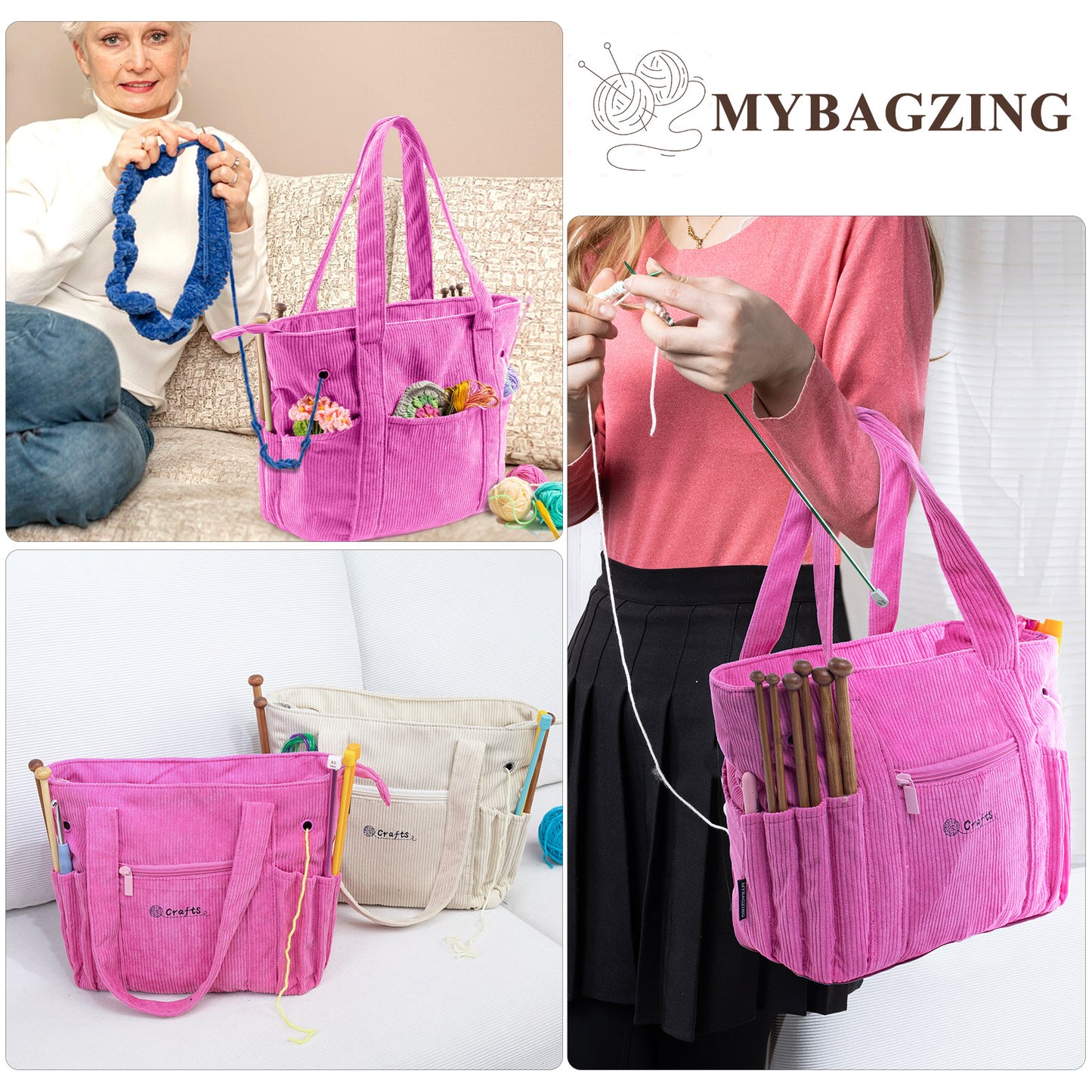 Crochet Bag and Tote - Corduroy Yarn Bag