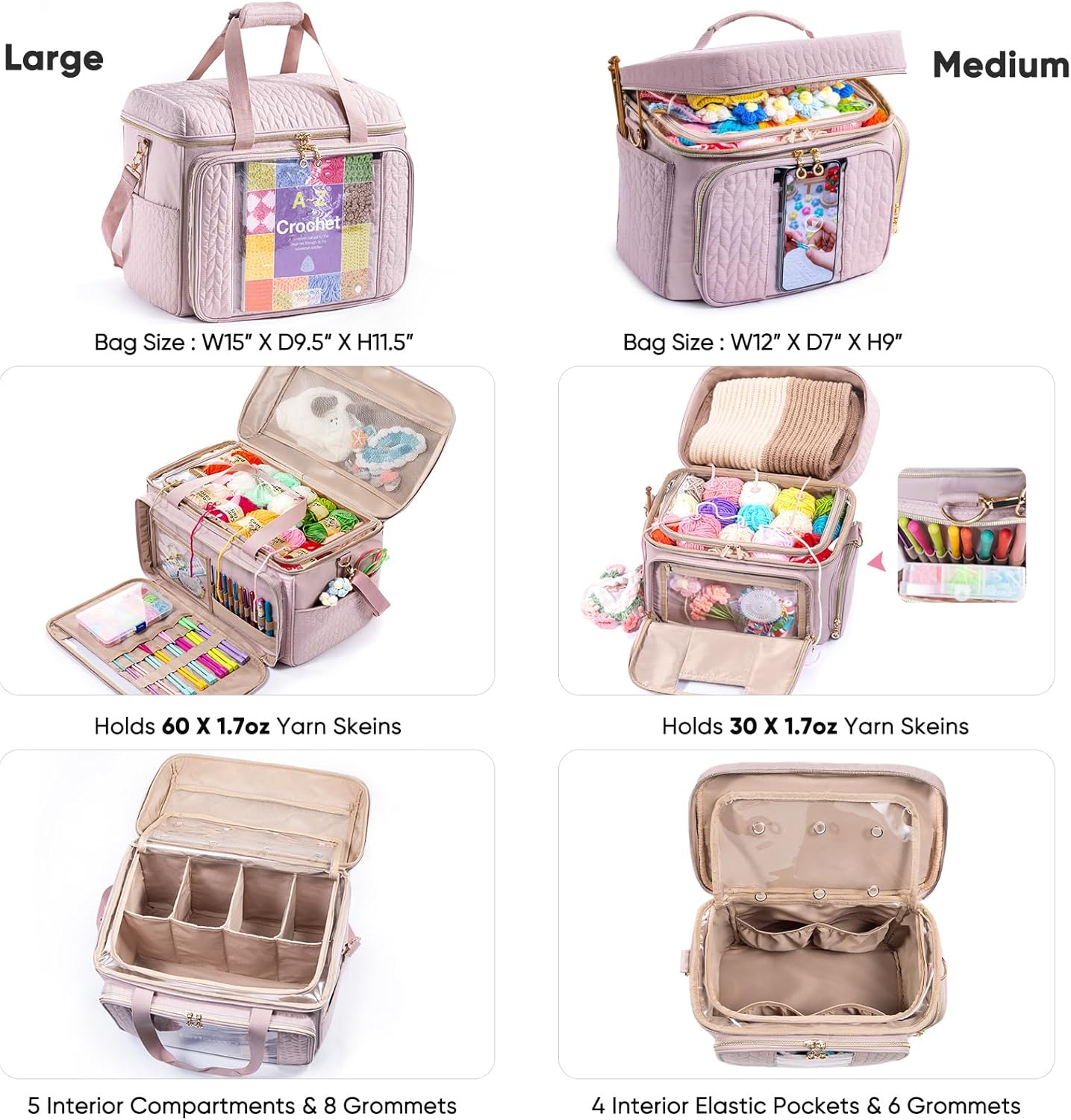 MYBAGZING Yarn/Crochet Bag Organizer