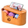 Wooden Yarn Bowl with Lid