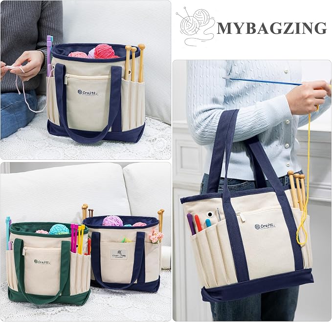 Monogram Canvas Crochet Tote Bag