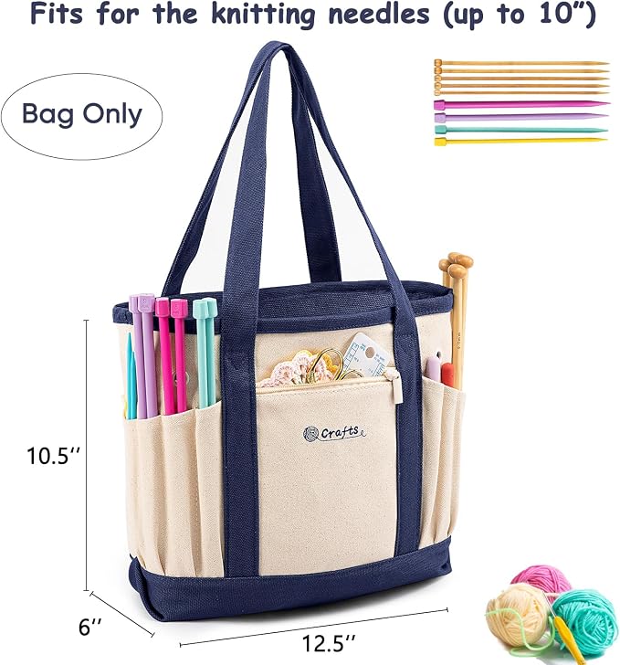 Monogram Canvas Crochet Tote Bag