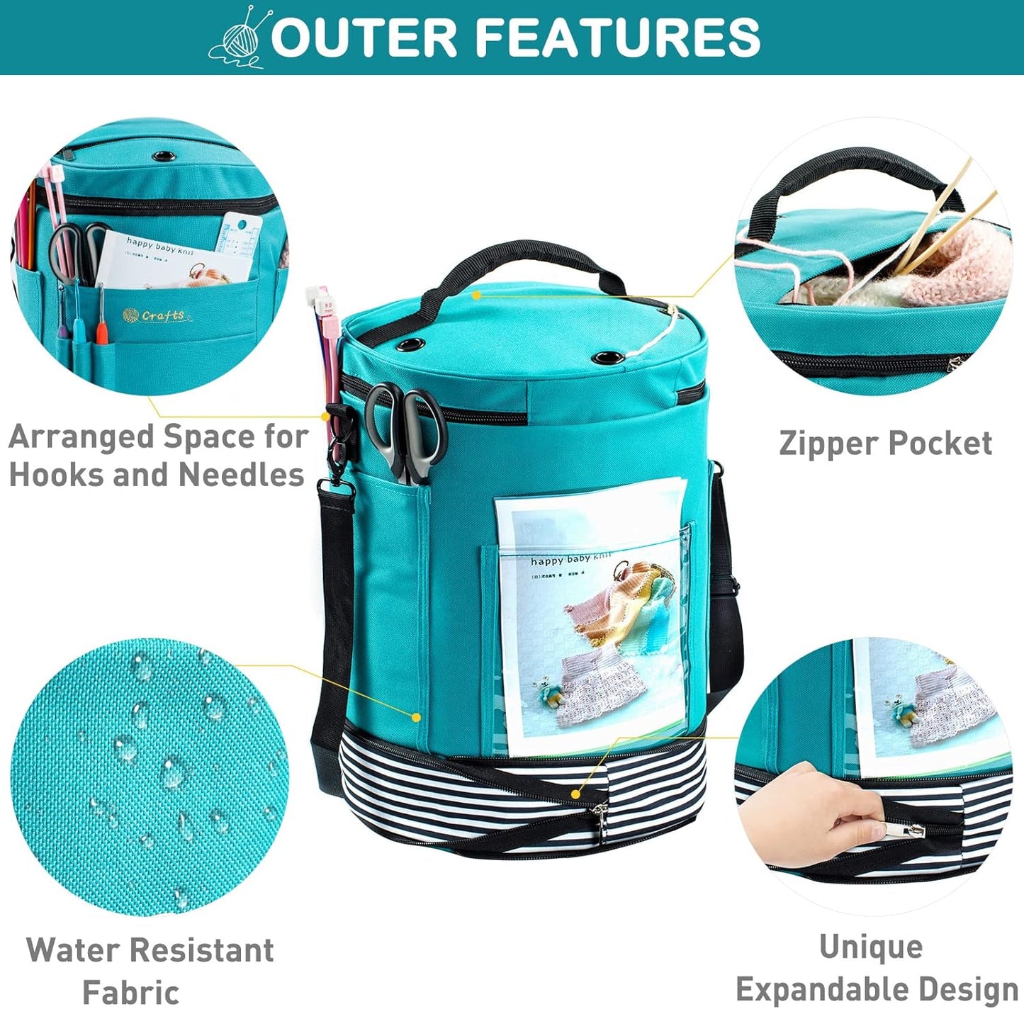 Expandable Crochet Bag Organizer