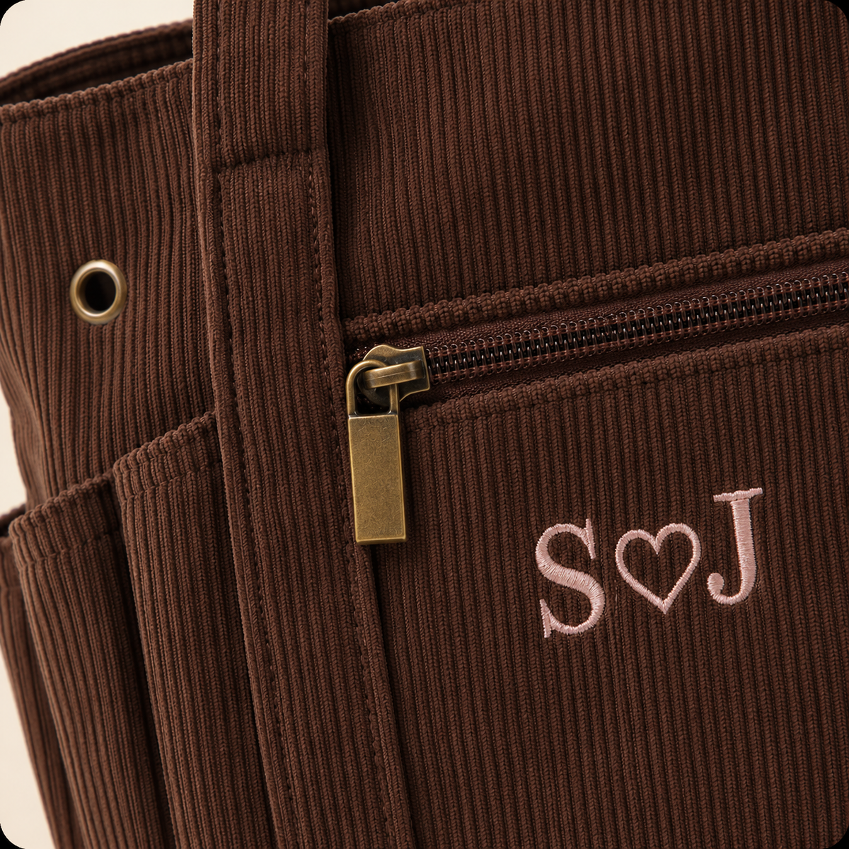 Heart Initials embroidery example