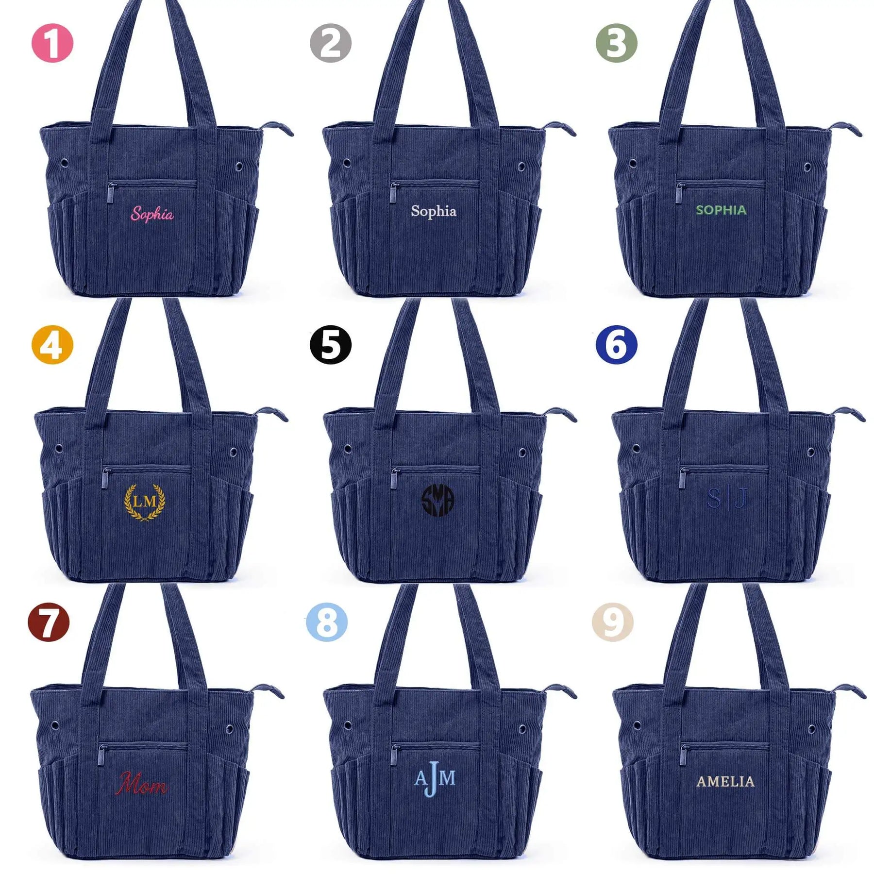 Personalized Crochet Project Tote Midnight Blue