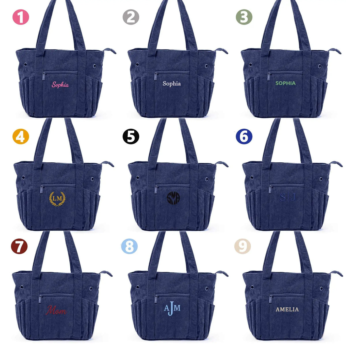 Personalized Crochet Project Tote Midnight Blue