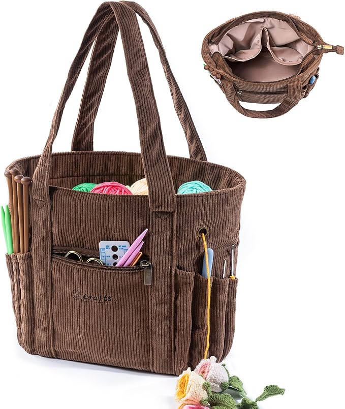 Crochet Bag and Tote - Corduroy Yarn Bag