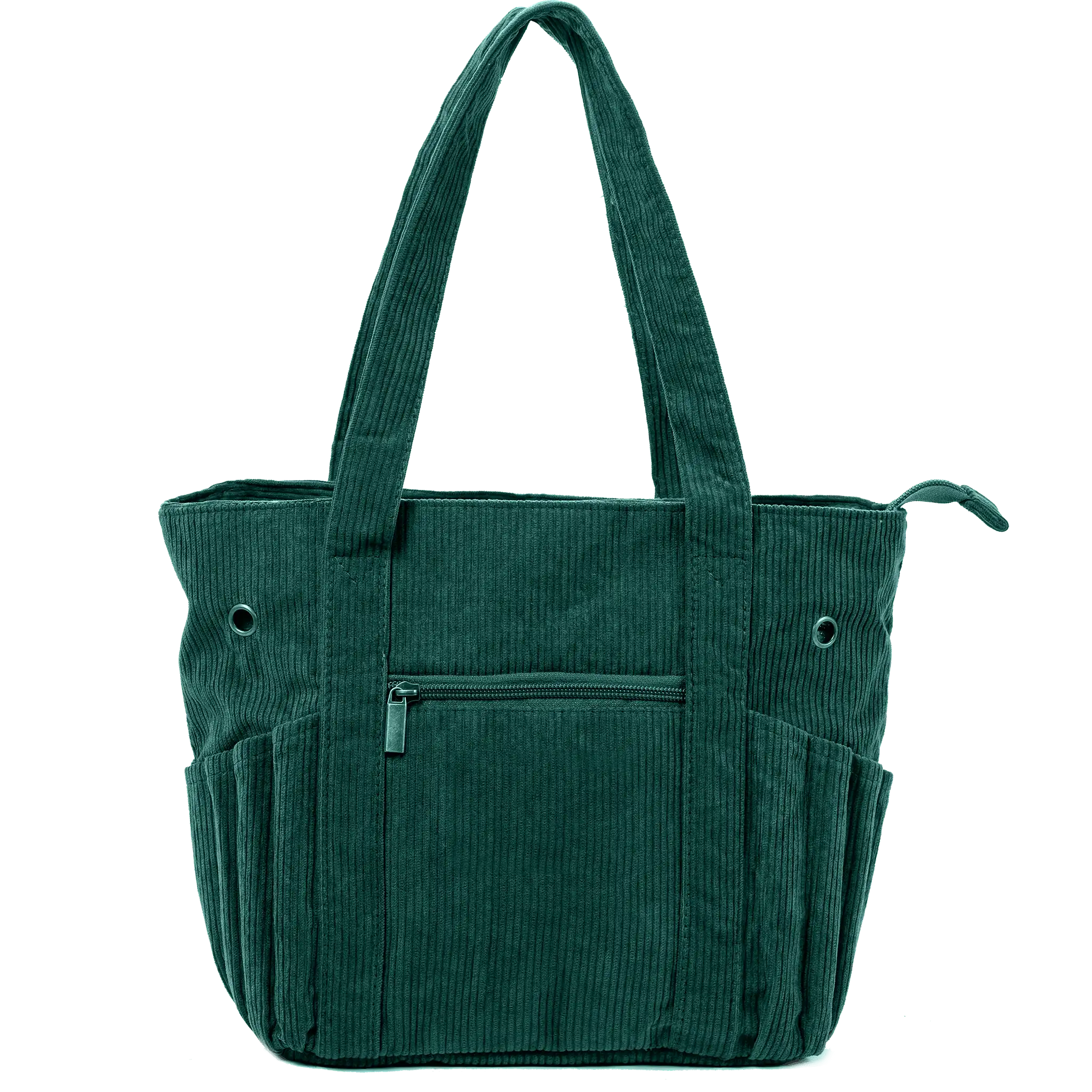 Custom Embroidery Crochet Bag and Tote Deep Green Medium Unembroidered Front View ZINGCRATER