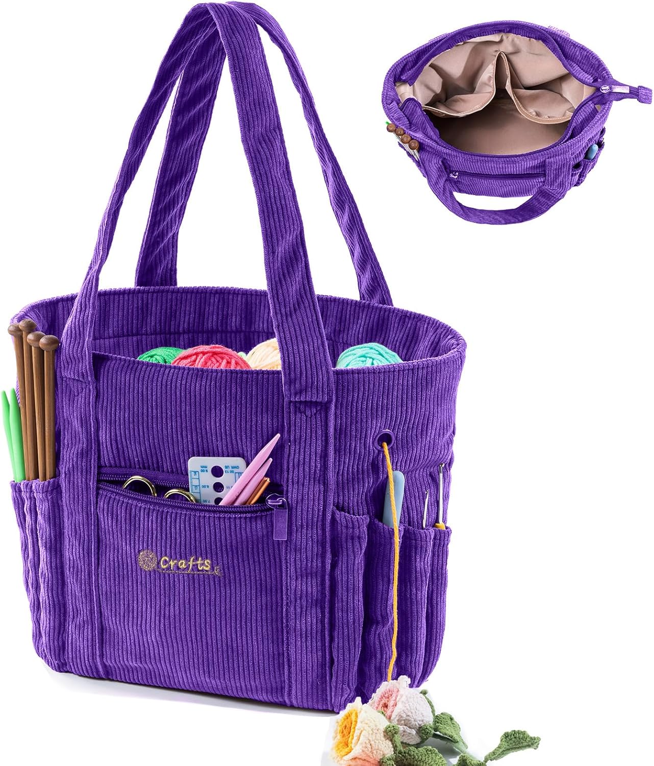 Crochet Bag and Tote - Corduroy Yarn Bag