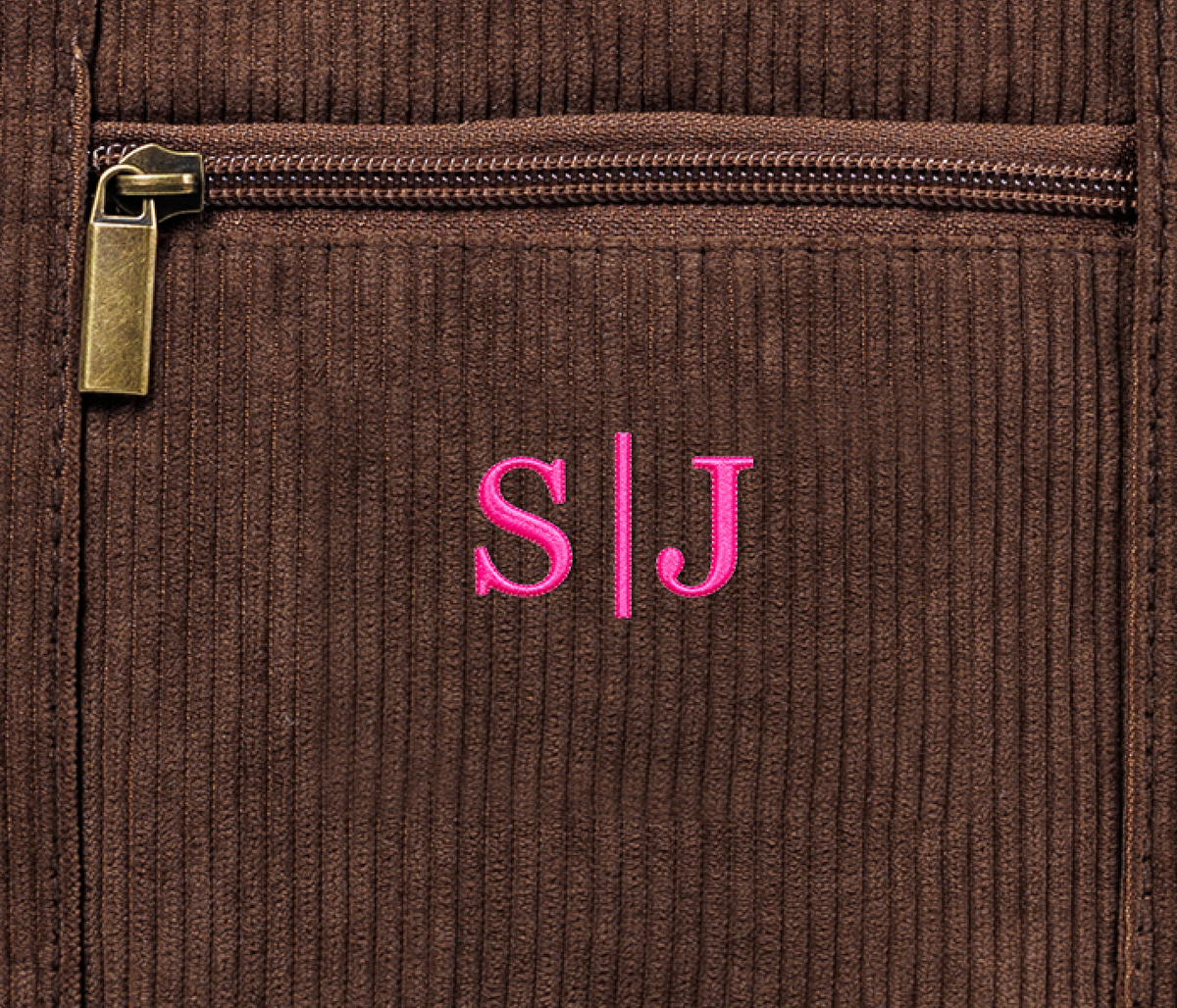 Style 8 stacked initials custom embroidery preview
