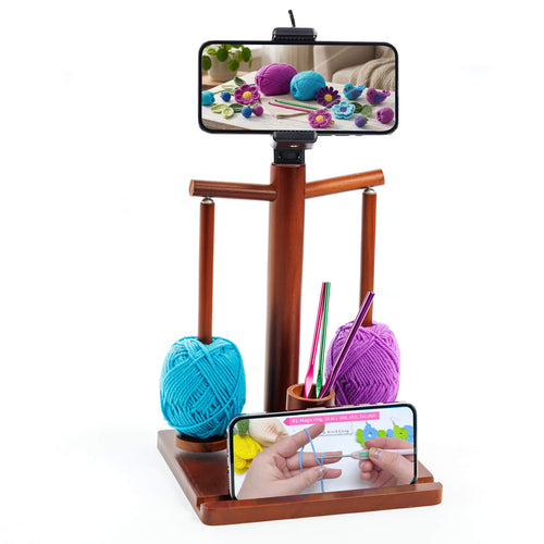 ZINGCRATER 2-Spindle Wooden Yarn Holder Front