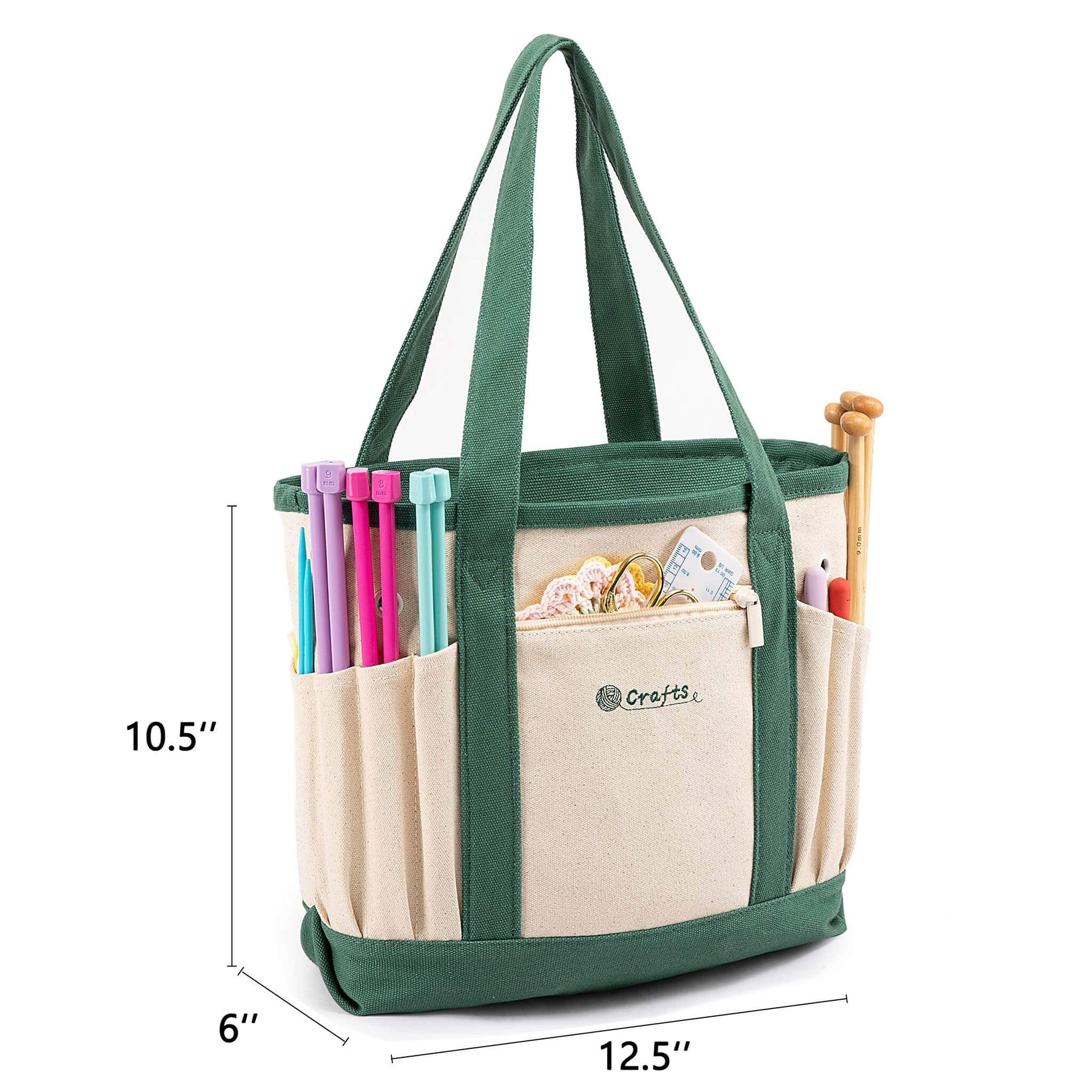 ZINGCRATER Canvas Crochet Tote Bag Size