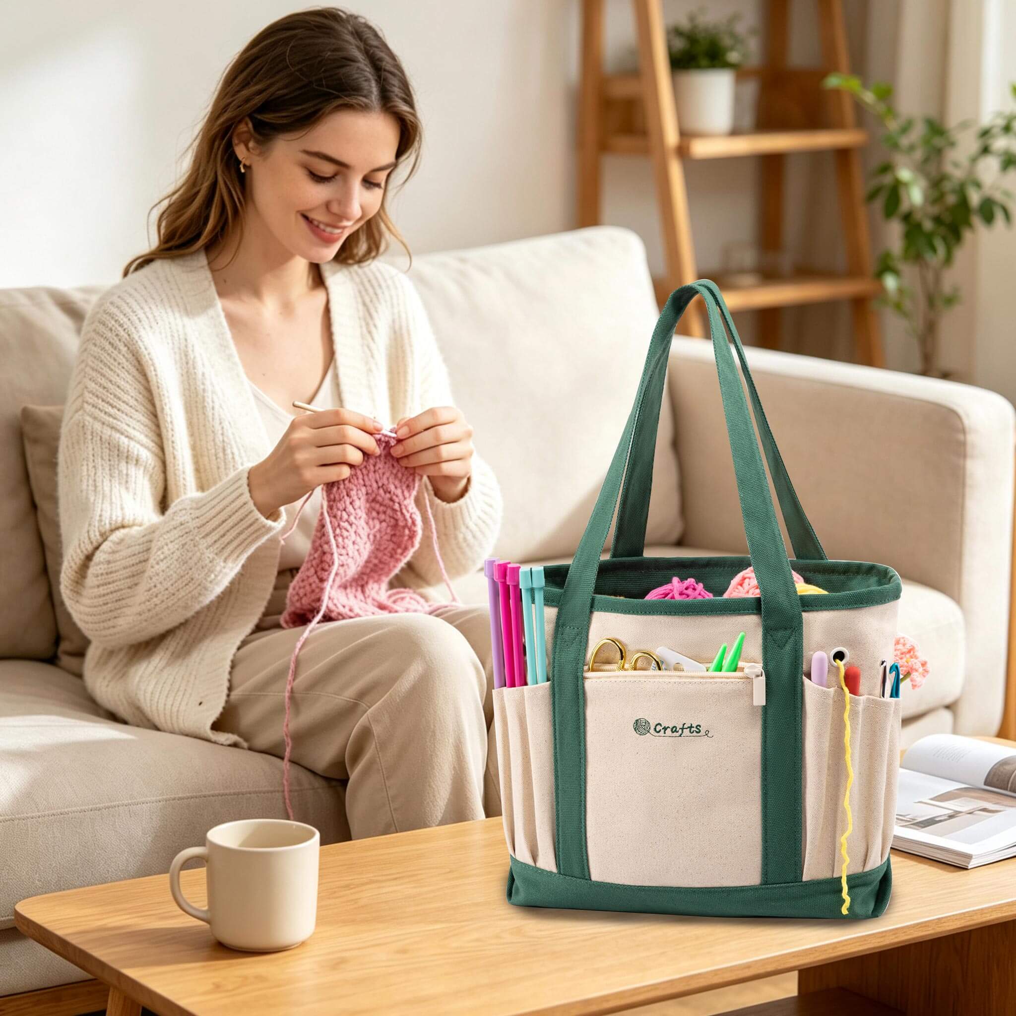 ZINGCRATER Canvas Crochet Tote Bag Usecase