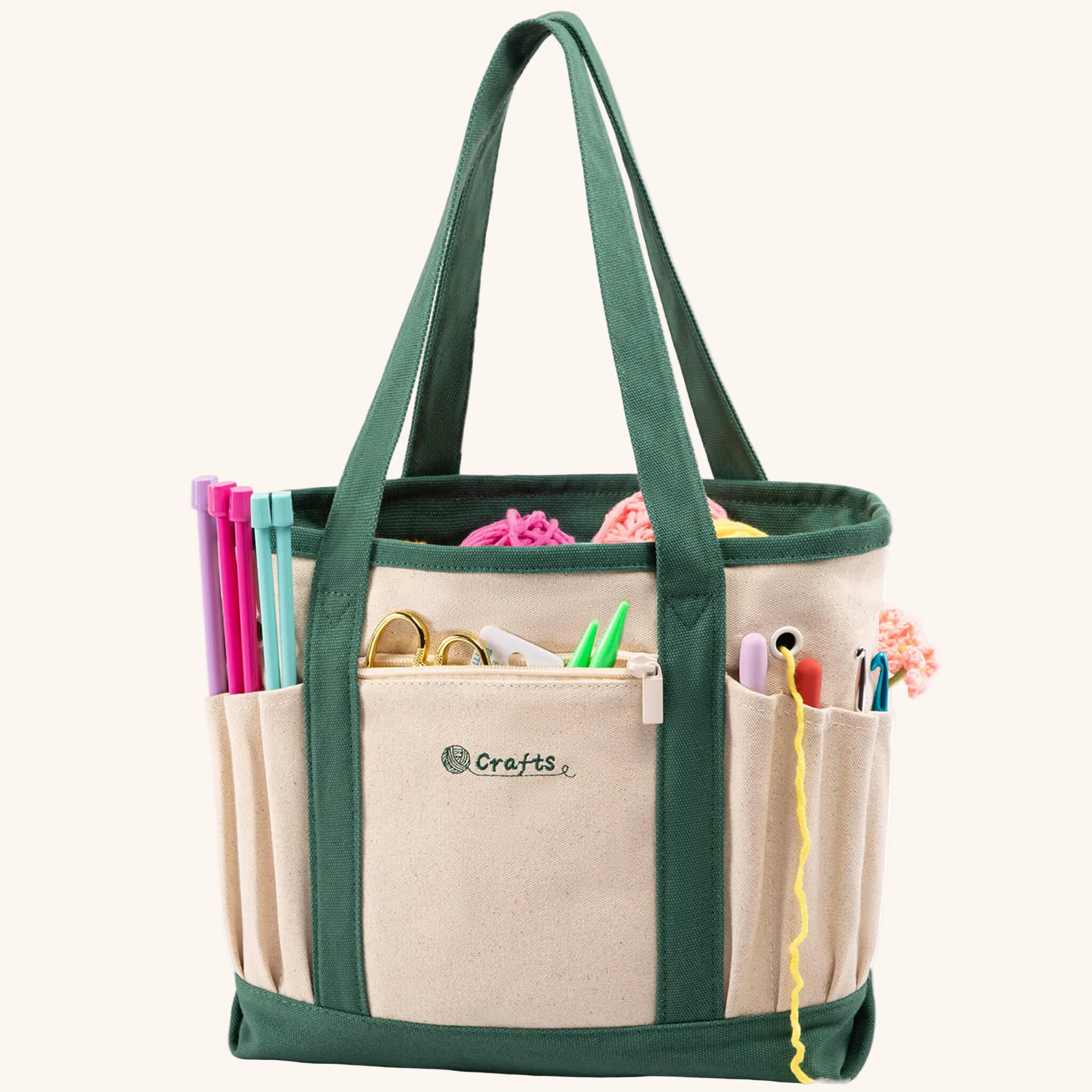 ZINGCRATER Canvas Crochet Tote Bag