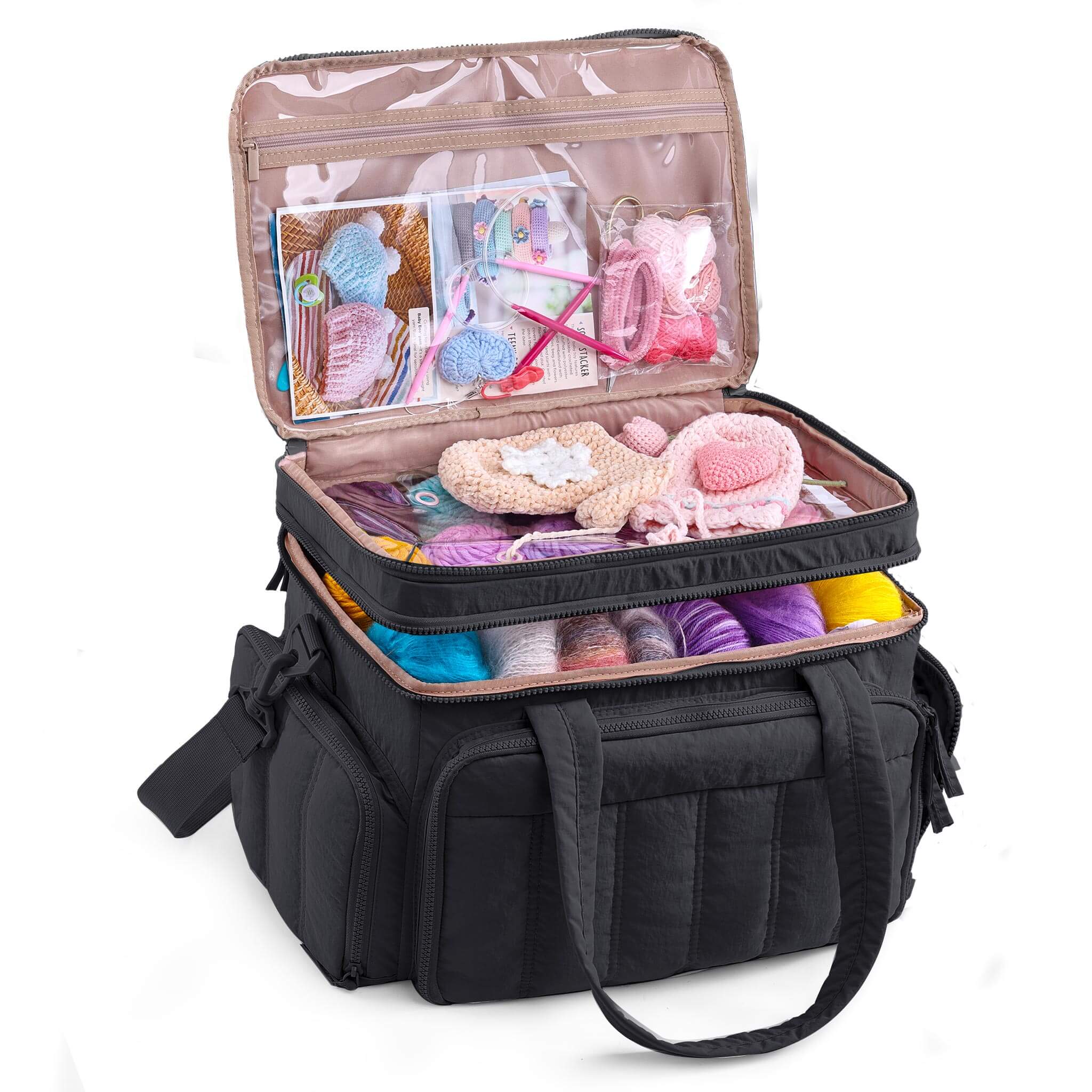 ZINGCRATER Double Layer Yarn Storage Bag Black