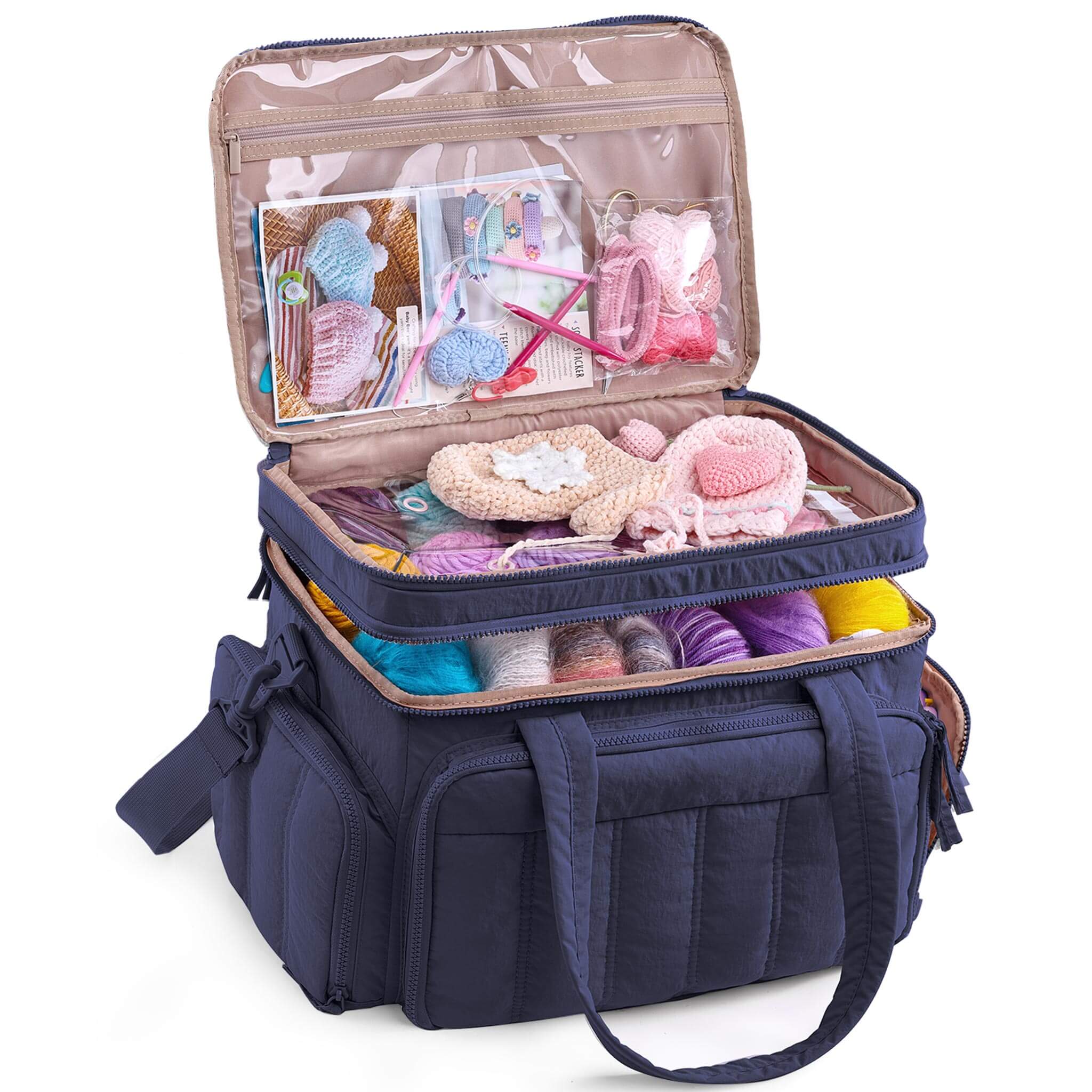 ZINGCRATER Double Layer Yarn Storage Bag Navy