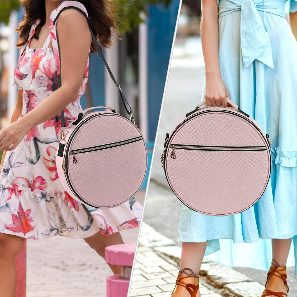 Portable embroidery project bag with shoulder strap