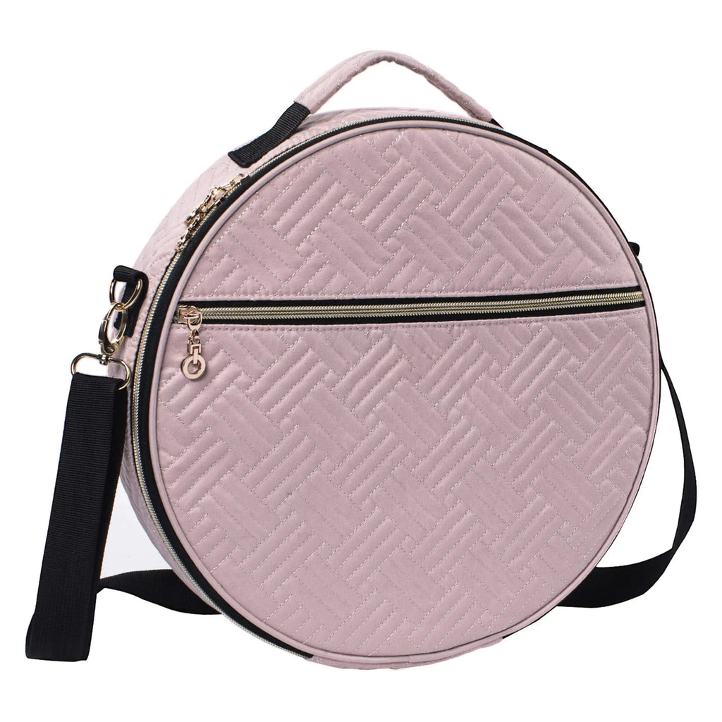 Quilted embroidery storage bag with front pocket