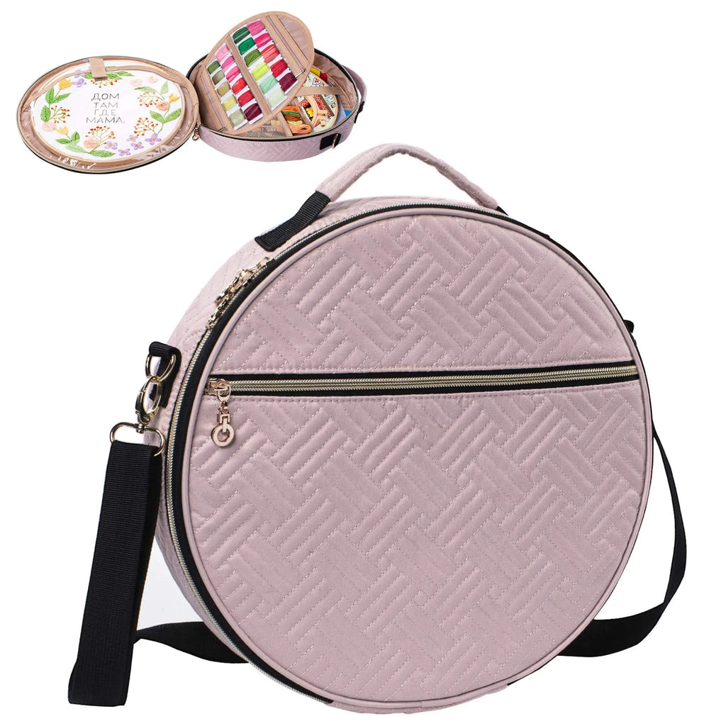 Embroidery project bag organizer for hoops and supplies