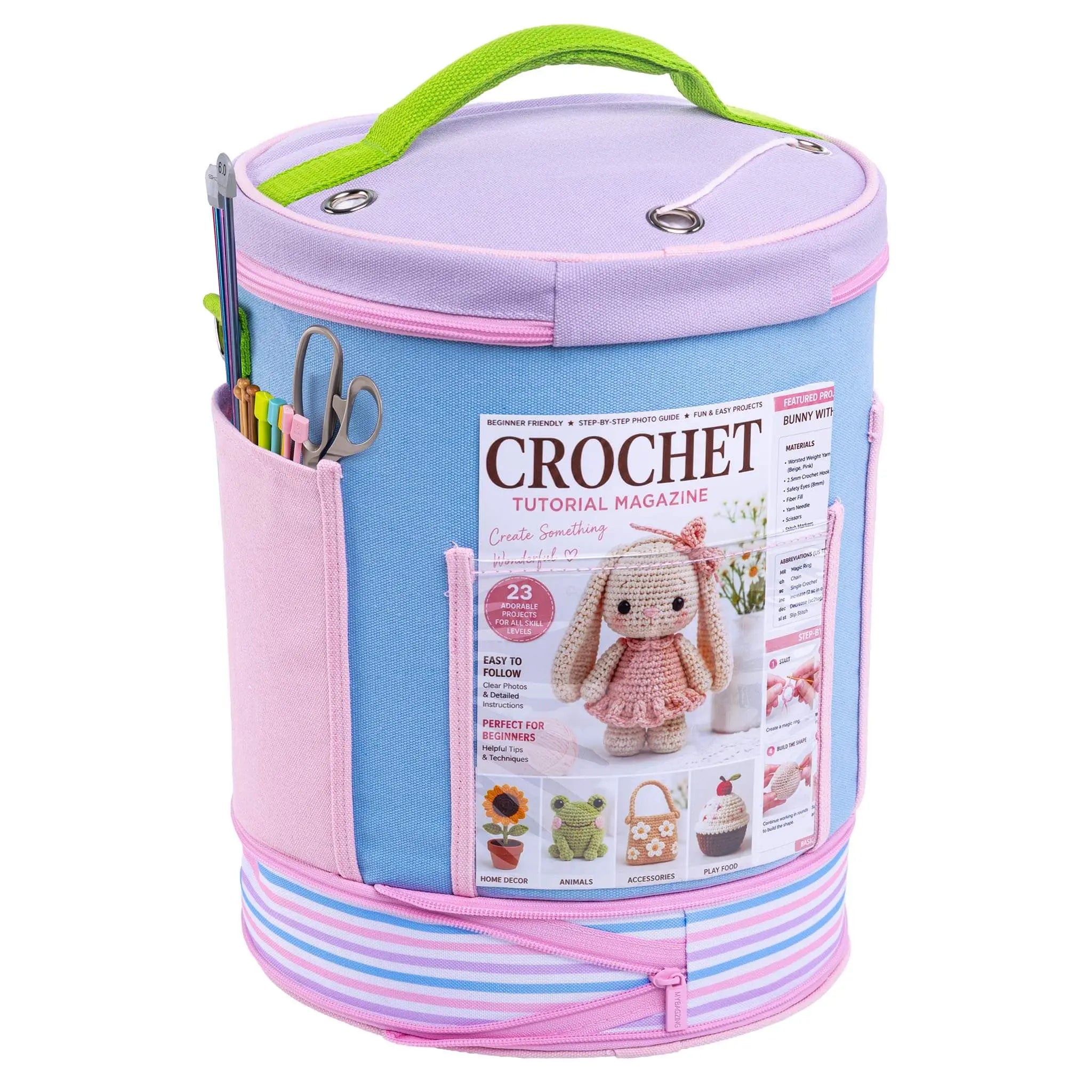 ZINGCRATER Expandable Yarn Storage Bag Cotton Candy Back View