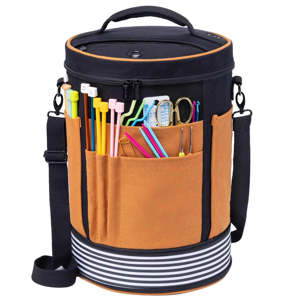 ZINGCRATER Expandable Yarn Storage Bag Cotton Candy Black Sand