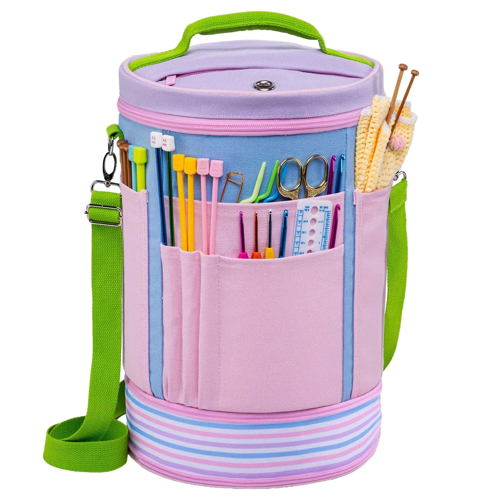 ZINGCRATER Expandable Yarn Storage Bag Cotton Candy Front