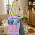 ZINGCRATER Expandable Yarn Storage Bag Cotton Candy Model Showcase View