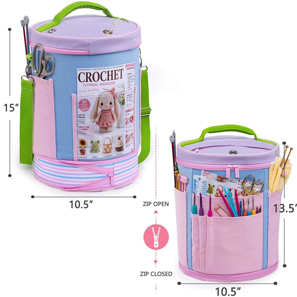 ZINGCRATER Expandable Yarn Storage Bag Cotton Candy Size View