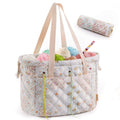 ZINGCRATER Floral Crochet Project Bag Set Blue Patchwork