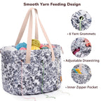 ZINGCRATER Floral Crochet Project Bag Set Close-up