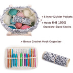 ZINGCRATER Floral Crochet Project Bag Set Inside