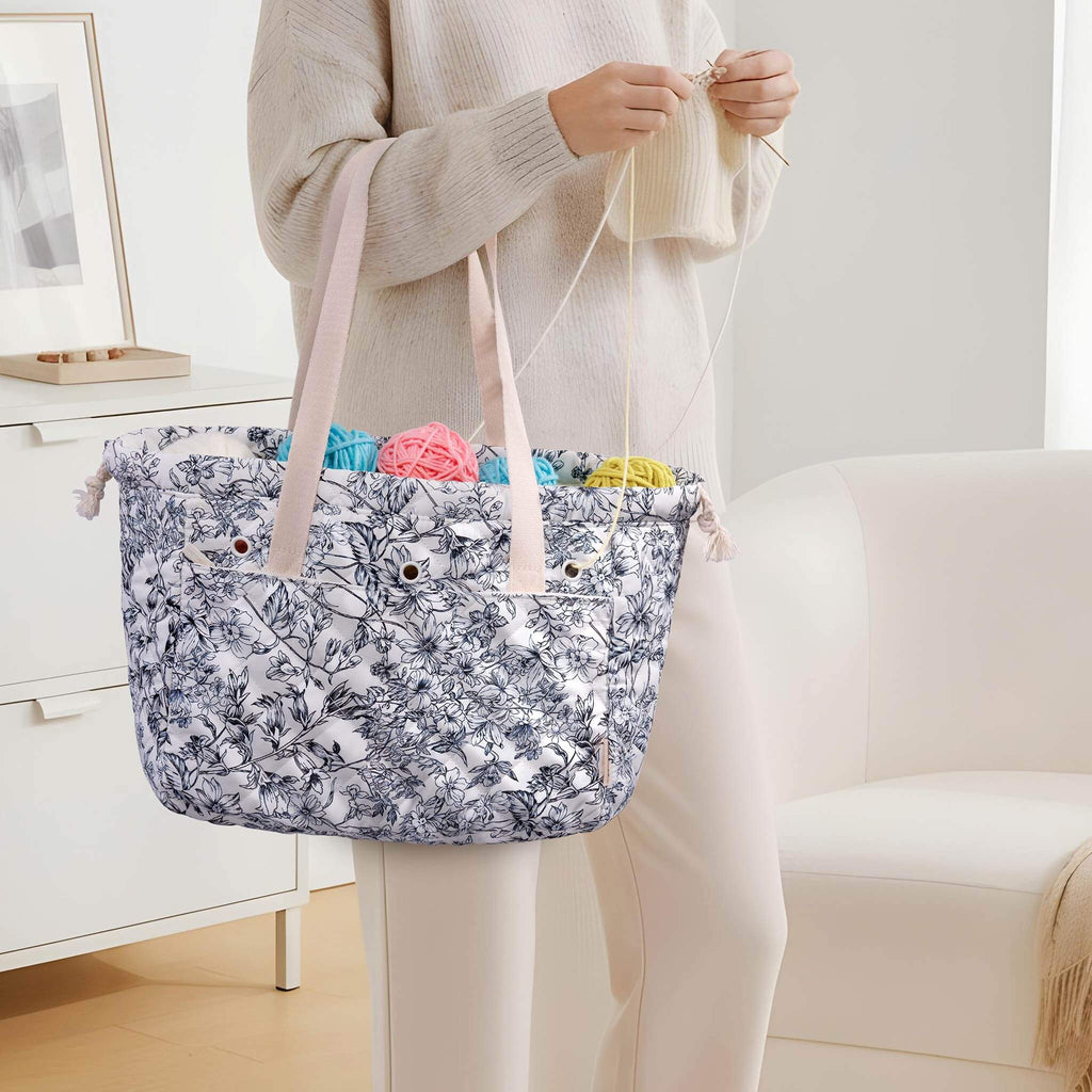 ZINGCRATER Floral Crochet Project Bag Set Model Display