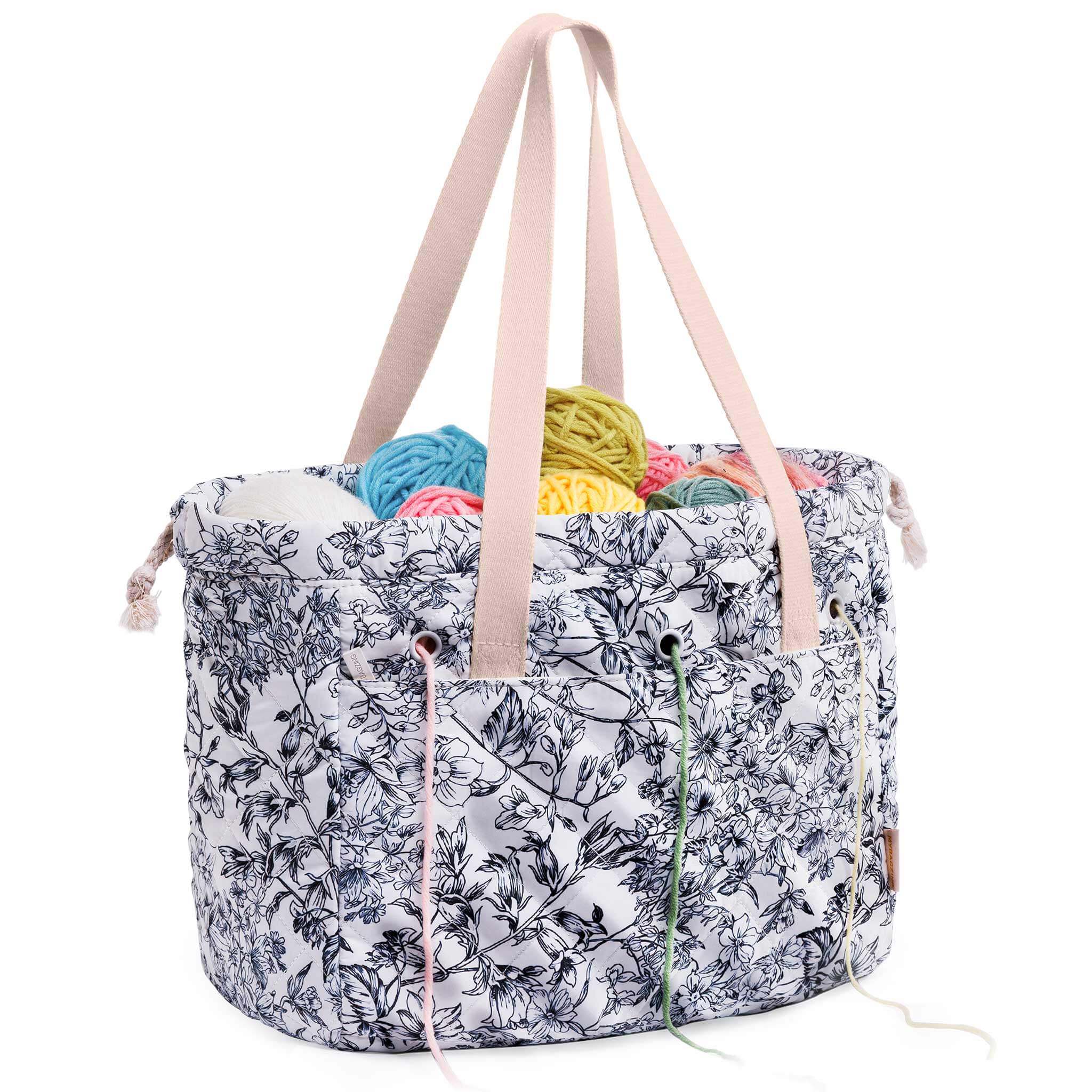 ZINGCRATER Floral Crochet Project Bag Set View2