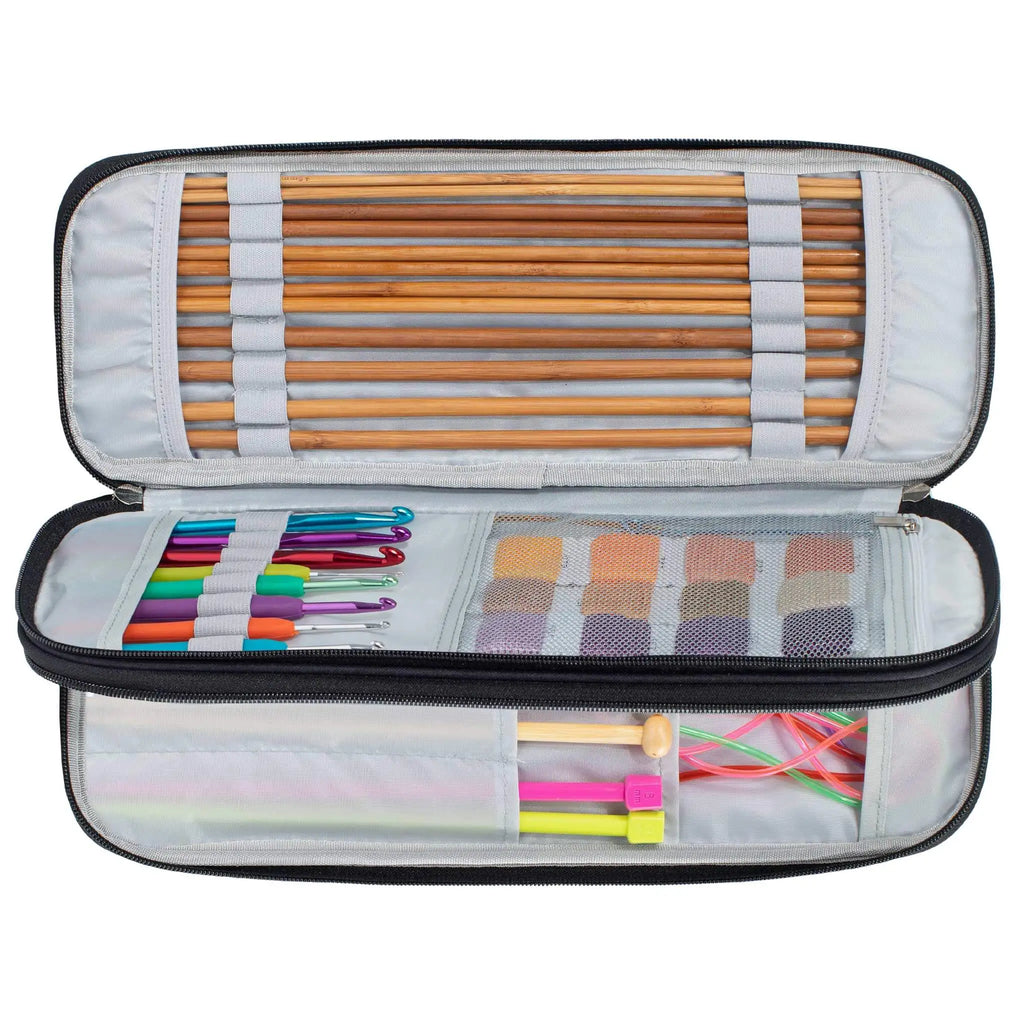 ZINGCRATER Knitting Needle Organizer Case Black Internal View