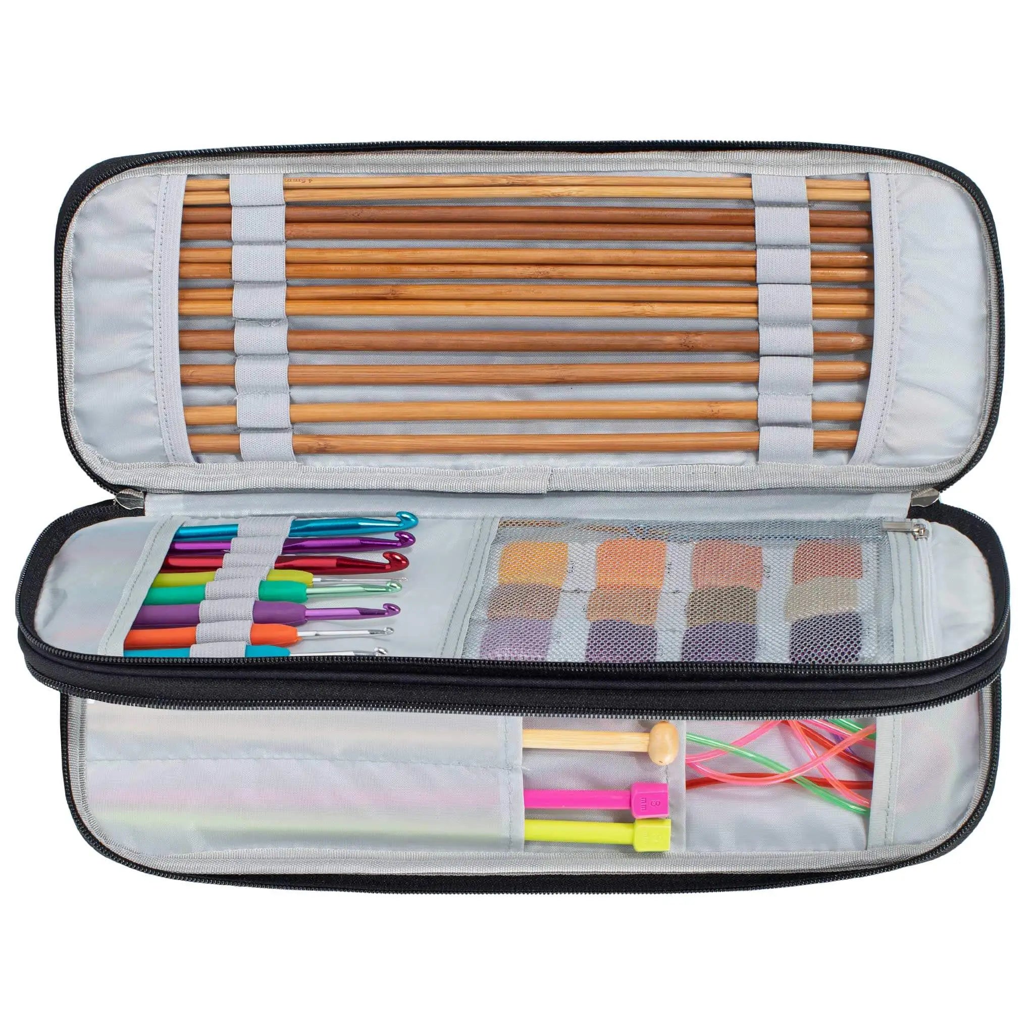 ZINGCRATER Knitting Needle Organizer Case Black Internal View