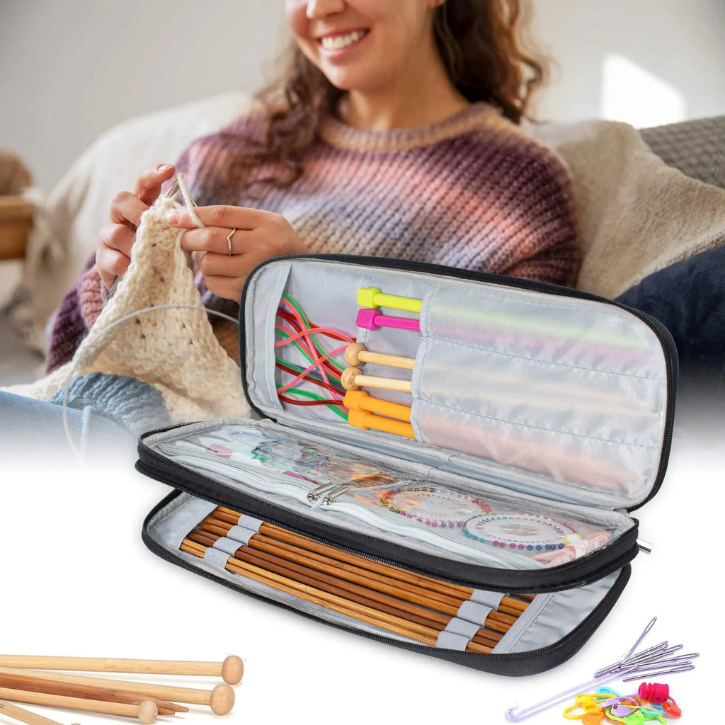 ZINGCRATER Knitting Needle Organizer Case Black Usecase View