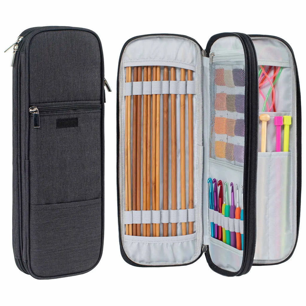 ZINGCRATER Knitting Needle Organizer Case Black