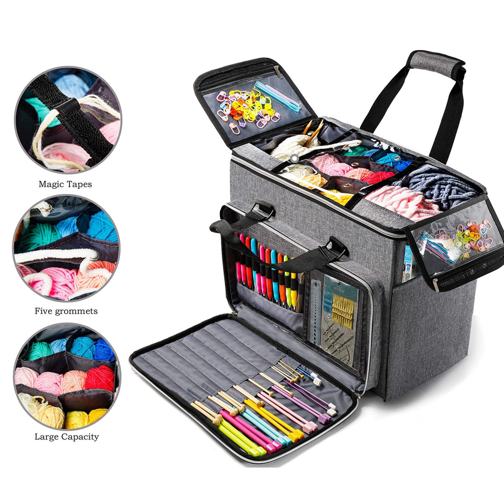 ZINGCRATER Large Yarn Project Organizer Bag Inside