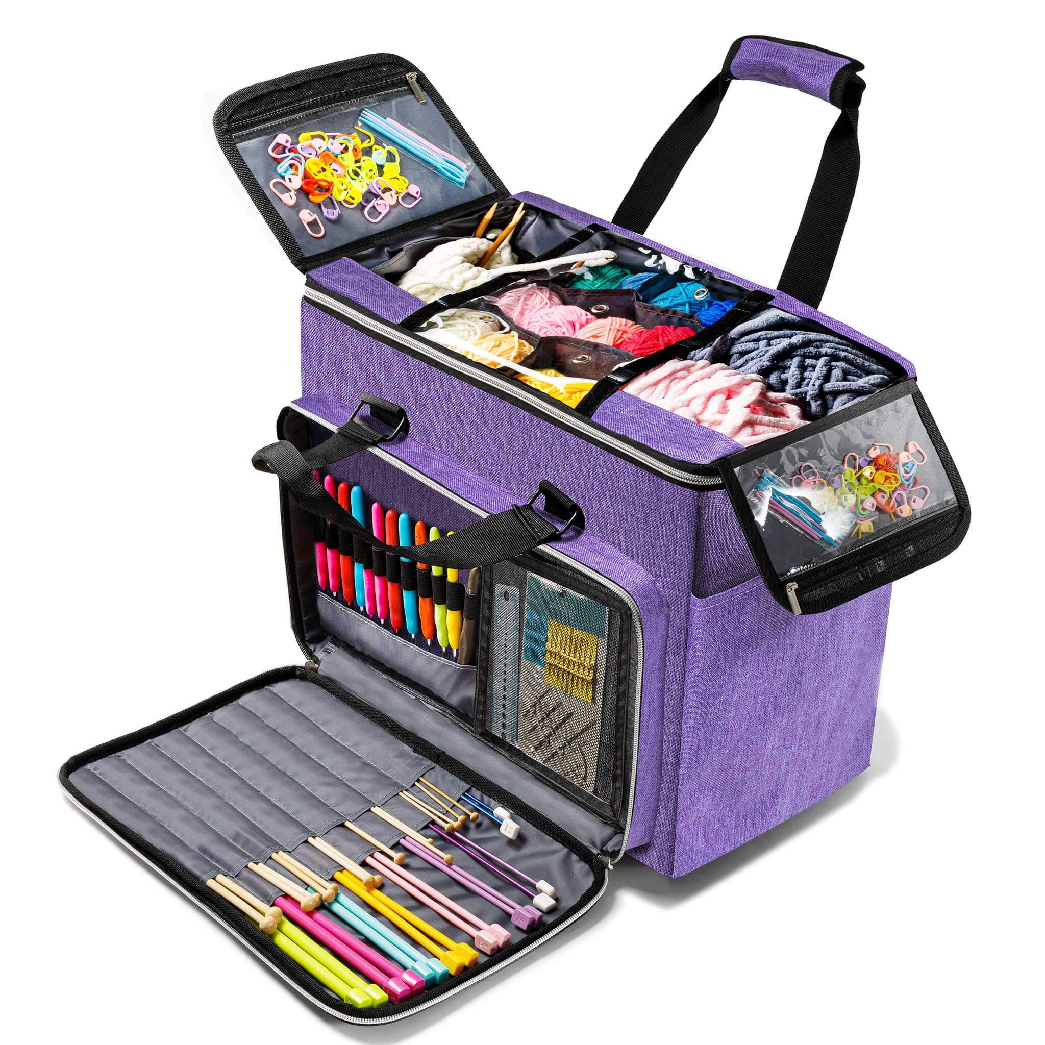 ZINGCRATER Large Yarn Project Organizer Bag Lavender Loom