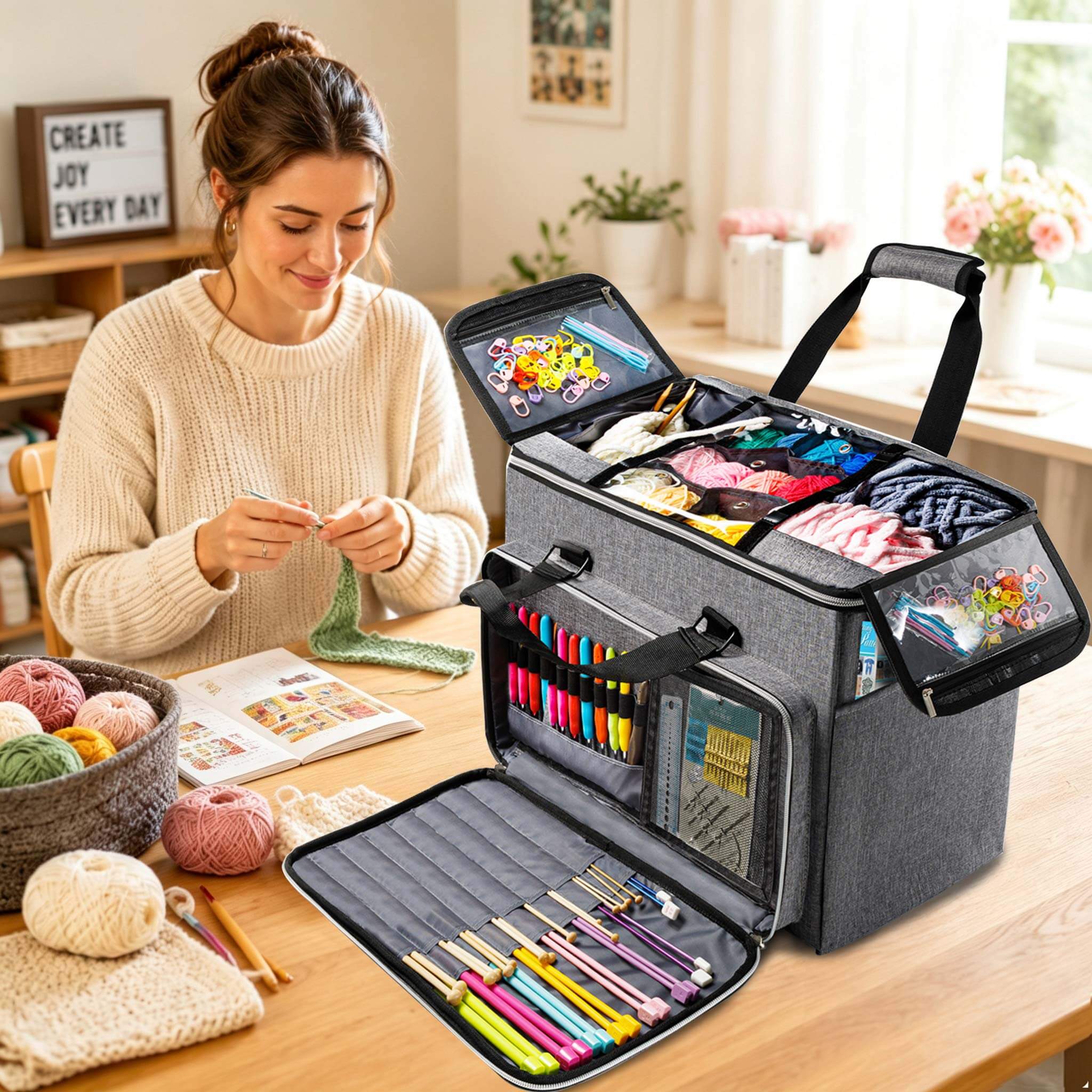 ZINGCRATER Large Yarn Project Organizer Bag Usecase